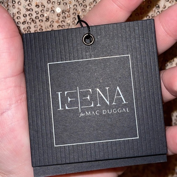 Ieena for Mac Duggal Rose Gold Sequin Twist Front Mini Dress NWT Size 8 26496 - Picture 11 of 14